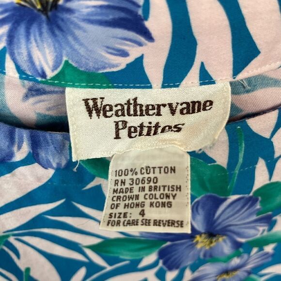 Vintage Weathervane Petites Tropical Sleeveless Blouse, size 4P-EUC - Picture 7 of 10